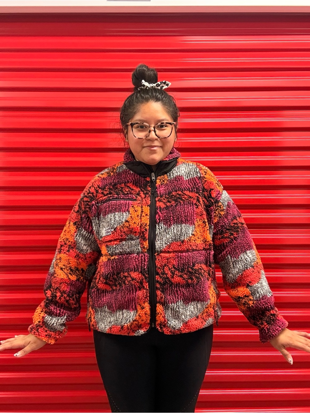 The North Face Women's Multi-Color Sherpa Zip Jacket - Red, Orange, Pink, Gray